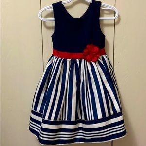 Jona Michelle Navy, White & Red Dress